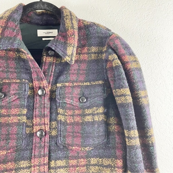 Isabel Marant Etoile Plaid Leiko Wool Short Jacket in Black Multi Small Casual - Picture 3 of 10